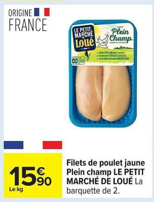 Filets de poulet jaune Plein champ LE PETIT MARCHÉ DE LOUÉ