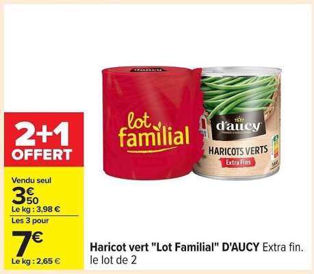 Haricot vert "Lot Familial" D'AUCY Extra fin.