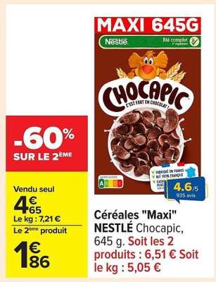 Céréales "Maxi" NESTLÉ Chocapic
