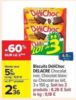 Biscuits DéliChoc DELACRE
