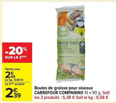 Boules de graisse pour oiseaux