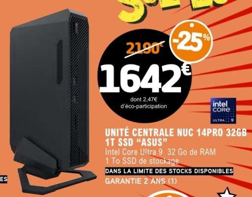 UNITÉ CENTRALE NUC 14PRO 32GB 1T SSD "ASUS"