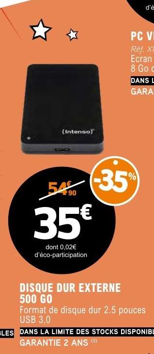 DISQUE DUR EXTERNE 500 GO