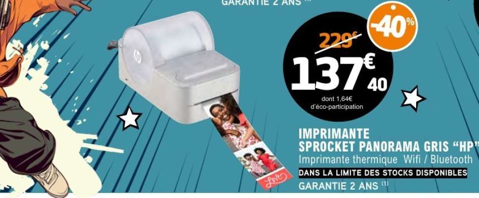 IMPRIMANTE SPROCKET PANORAMA GRIS 'HP'