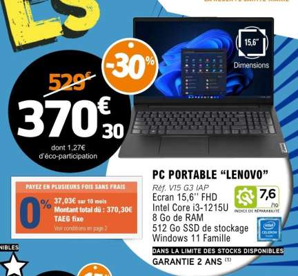PC PORTABLE "LENOVO"