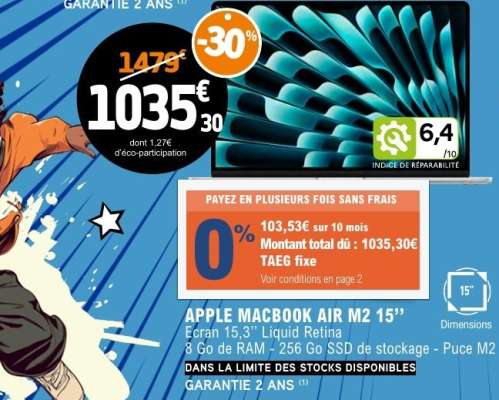 APPLE MACBOOK AIR M2 15”