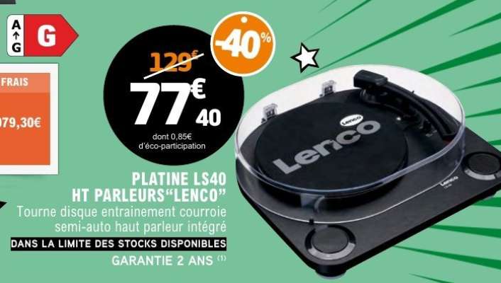 PLATINE LS40 HT PARLEURS 'LENCO'