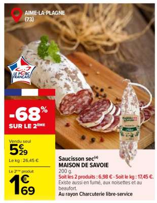 Saucisson sec(a) MAISON DE SAVOIE