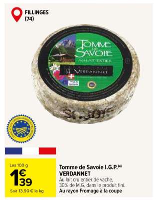 Tomme de Savoie I.G.P. VERDANNET