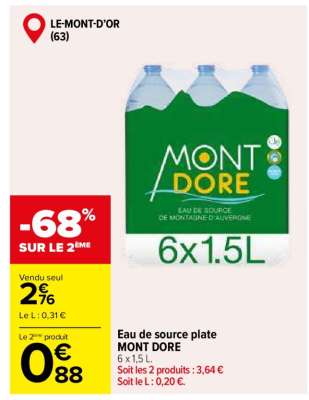 Eau de source plate MONT DORE