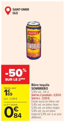 Bière tequila SOMBRERO