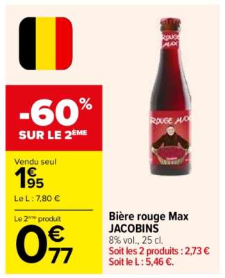 BIÈRE ROUGE MAX "JACOBINS"