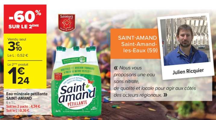 Eau minérale pétillante SAINT-AMAND