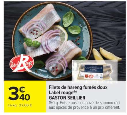 Filets de hareng fumés doux Label rouge