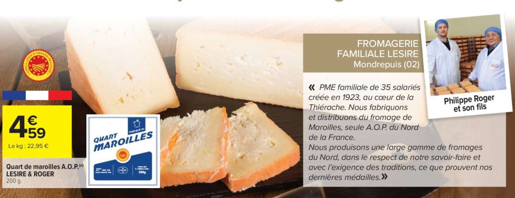 Quart de maroilles A.O.P.* LESIRE & ROGER