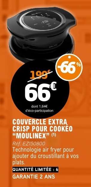 COUVERCLE EXTRA CRISP POUR COOKEO "MOULINEX"