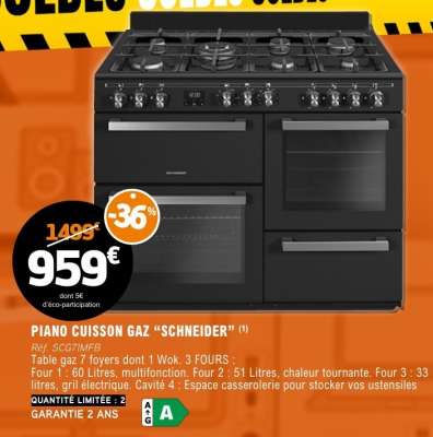 Piano Cuisson Gaz 'Schneider'