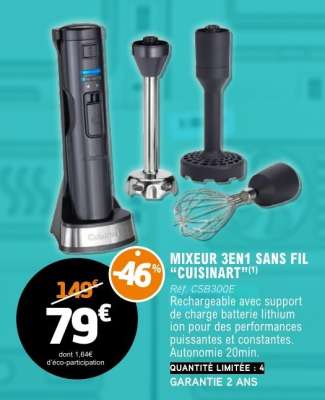 MIXEUR 3EN1 SANS FIL "CUISINART"