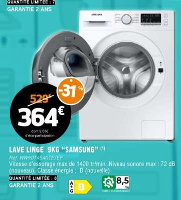 LAVE-LINGE 9KG “SAMSUNG”