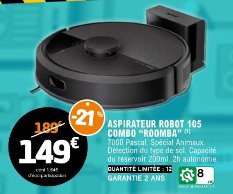 ASPIRATEUR ROBOT 105 COMBO "ROOMBA"