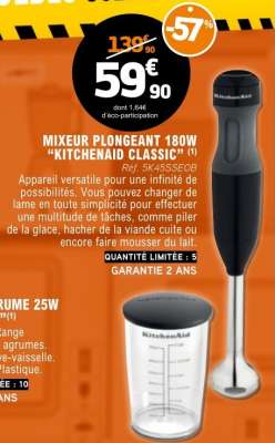MIXEUR PLONGEANT 180W "KITCHENAID CLASSIC"