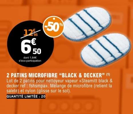 2 PATINS MICROFIBRE “BLACK & DECKER”