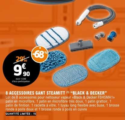 8 ACCESSOIRES GANT STEAMIT "BLACK & DECKER"