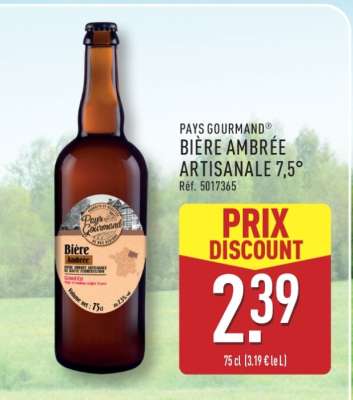 Pays Gourmand Bière Ambrée Artisanale 7.5°