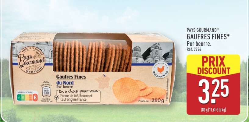 PAYS GOURMAND® GAUFRES FINES* Pur beurre