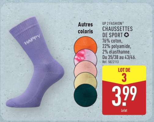 UP 2 FASHION® CHAUSSETTES DE SPORT