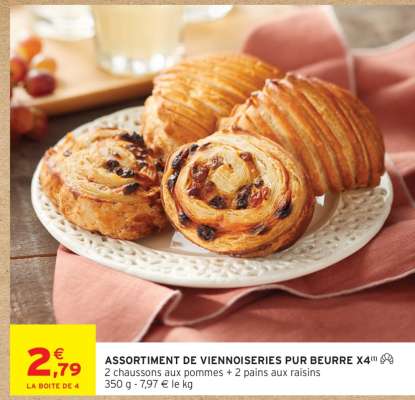 ASSORTIMENT DE VIENNOISERIES PUR BEURRE X4