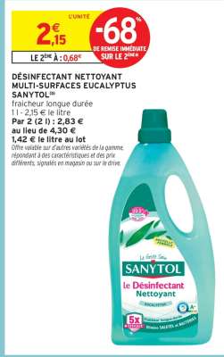 Désinfectant Nettoyant Multi-Surfaces Eucalyptus Sanytol