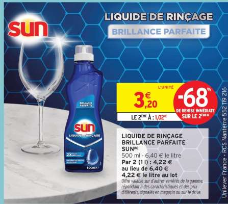 SUN LIQUIDE DE RINÇAGE BRILLANCE PARFAITE