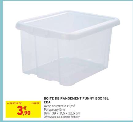 BOITE DE RANGEMENT FUNNY BOX 18L EDA
