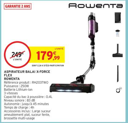 Aspirateur Balai X-Force Flex Rowenta