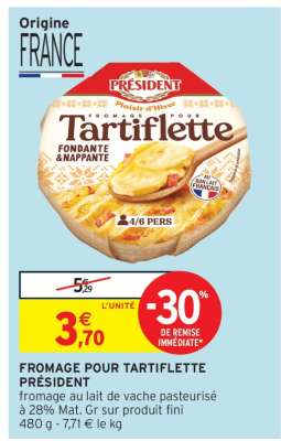 Fromage pour Tartiflette Président