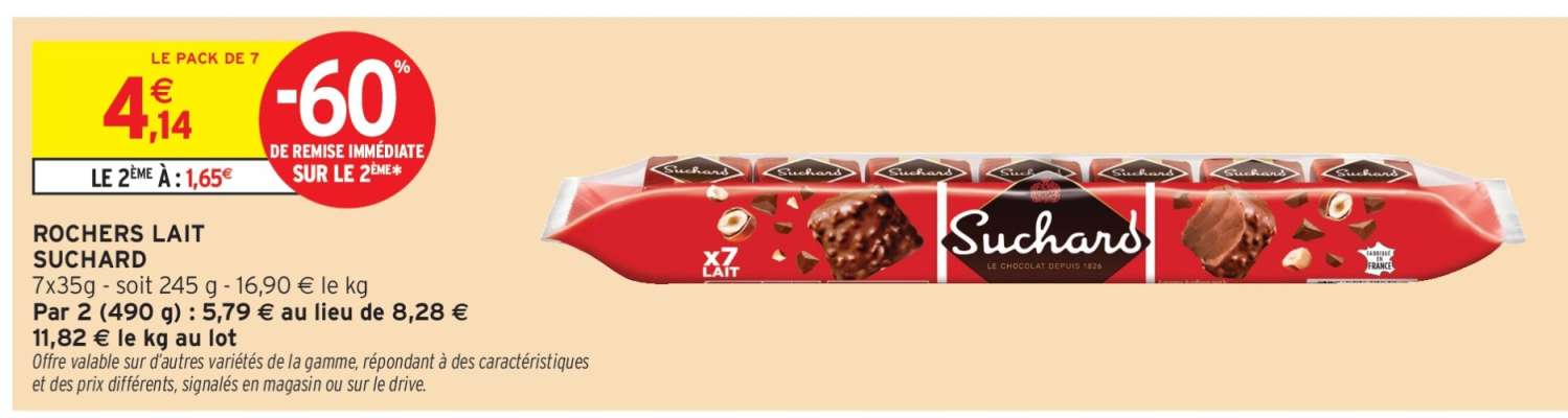 Rochers Lait Suchard