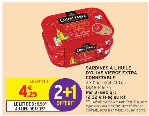 Sardines À L'huile D'olive Vierge Extra Connétable