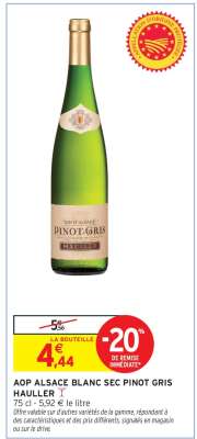 AOP Alsace Blanc Sec Pinot Gris Hauller