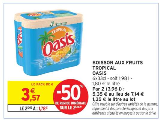 BOISSON AUX FRUITS TROPICAL “OASIS”