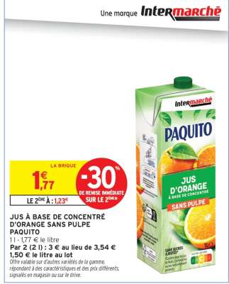 PAQUITO Jus d'Orange Sans Pulpe