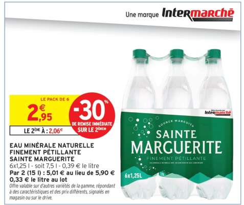 Eau Minérale Naturelle Finement Pétillante Sainte Marguerite