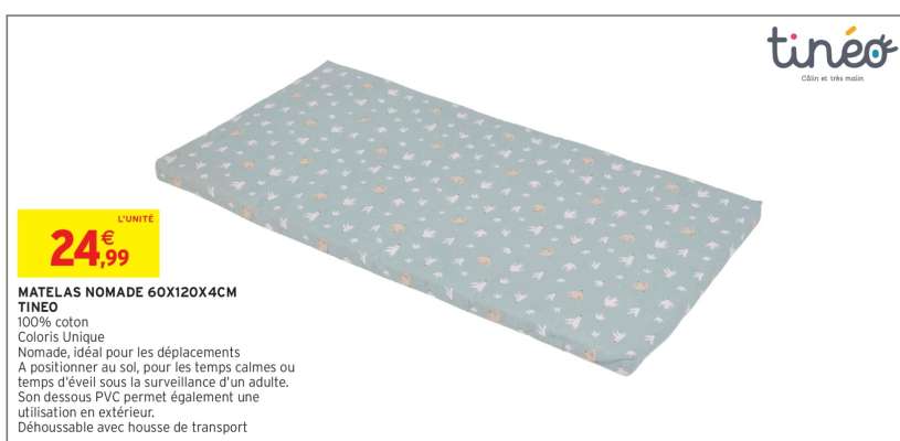 MATELAS NOMADE 60X120X4CM