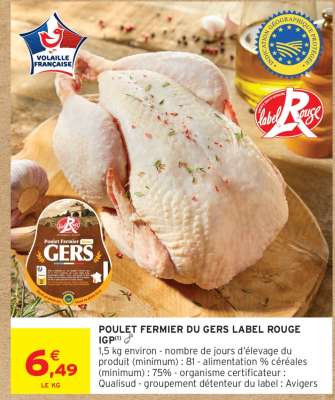 POULET FERMIER DU GERS LABEL ROUGE IGP
