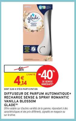 Diffuseur de Parfum Automatique + Recharge Sense & Spray Romantic Vanilla Blossom Glade