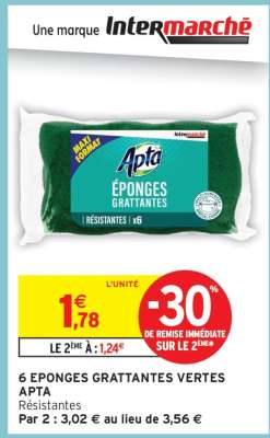 6 EPONGES GRATTANTES VERTES APTA