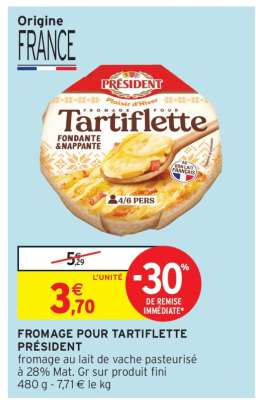 Fromage pour Tartiflette Président