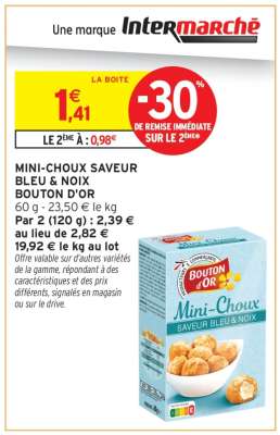 MINI-CHOUX SAVEUR BLEU & NOIX BOUTON D'OR