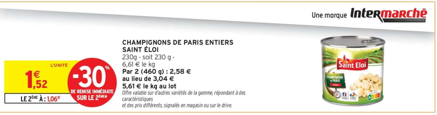 CHAMPIGNONS DE PARIS ENTIERS SAINT ÉLOI