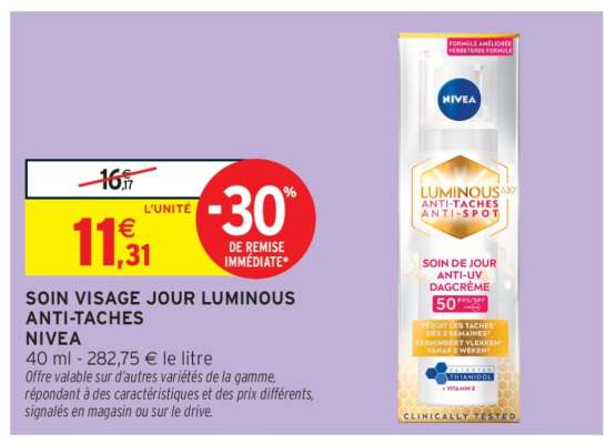 Soin Visage Jour Luminous Anti-Taches Nivea
